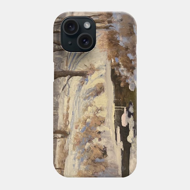 Pastoral Wintertime Oil on Canvas Phone Case by Gallery Digitals