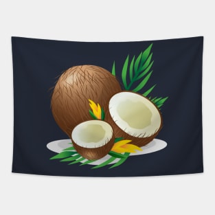 Coconut Illustration Hand Drawn Tapestry