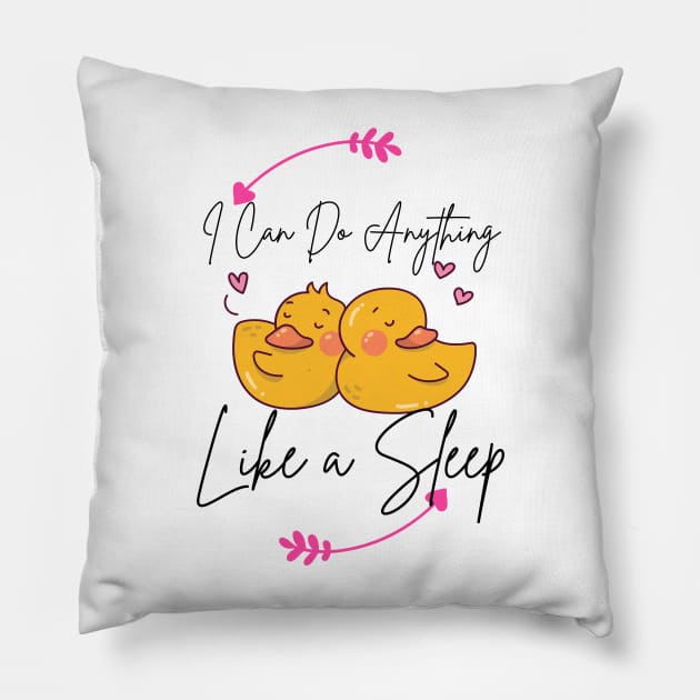 Funny cute sleeping ducks Pillow by mkhriesat