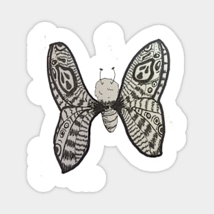 Black and White Moth Magnet