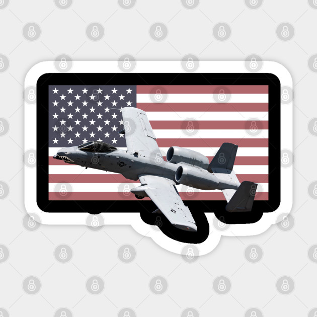 A 10 Thunderbolt 2 Warthog Brrt Airplane Usaf Us American Flag A 10 Thunderbolt 2 11 Warthog Brrt Aufkleber Teepublic De