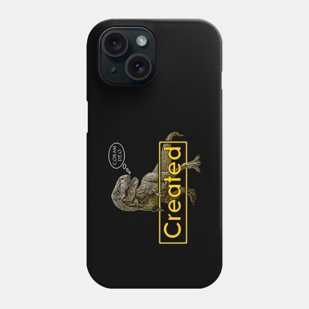 T-Rex Dinosaur Created Coram Deo Phone Case by The Witness