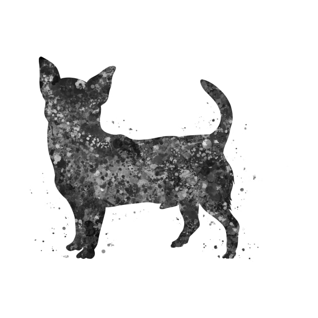 chihuahua dog black and white by Yahya Art