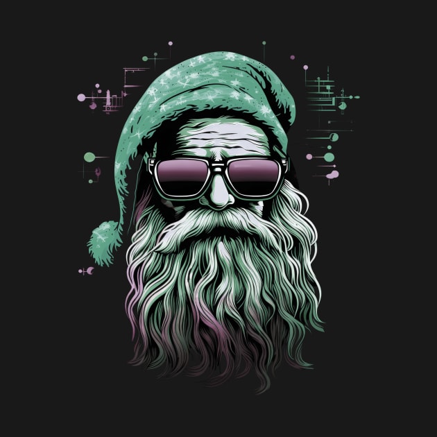 Modern Santa Claus with sun glasses by Tiessina Designs