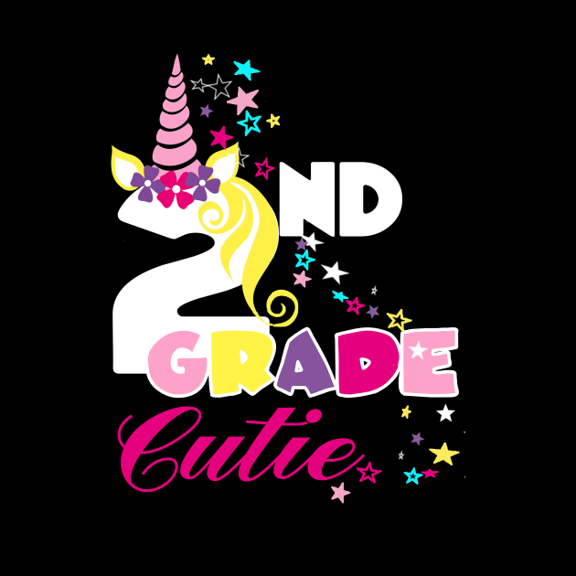 Second Grade Girls Unicorn First Day of School 1st grader cutie girl by Bezra