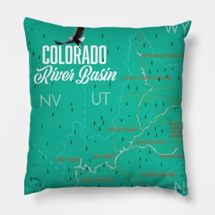 Colorado River Basin vintage map Pillow