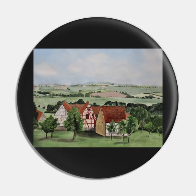 Swabian landscape with timbered houses Pin by Sandraartist