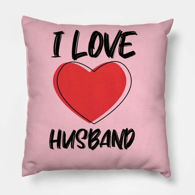 I Love Husband with Red Heart Pillow by A.S1