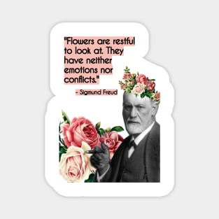 Sigmund Freud Quote About Flowers, Collage Art Magnet