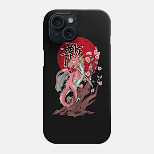 Sakura Dragon's Katana Dance: A Blossoming Battle Phone Case