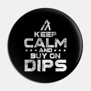 Algorand ALGO Coin Keep Calm and Buy on Dips Crypto Token Cryptocurrency Wallet Birthday Gift For Men Women Kids Pin