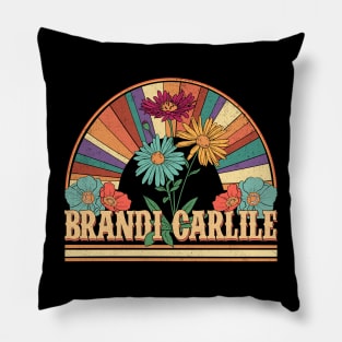 Brandi Flowers Name Carlile Personalized Gifts Retro Style Pillow