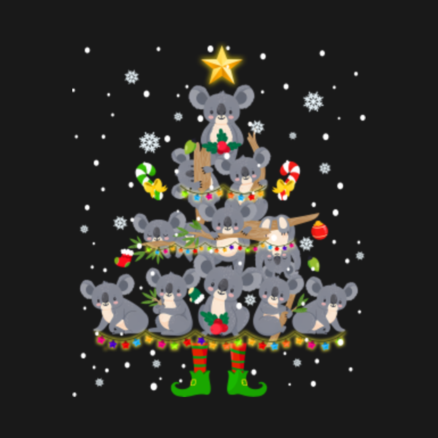 Discover Cute Koala Christmas Tree Xmas Funny Elf Koalas Animals - Christmas - T-Shirt