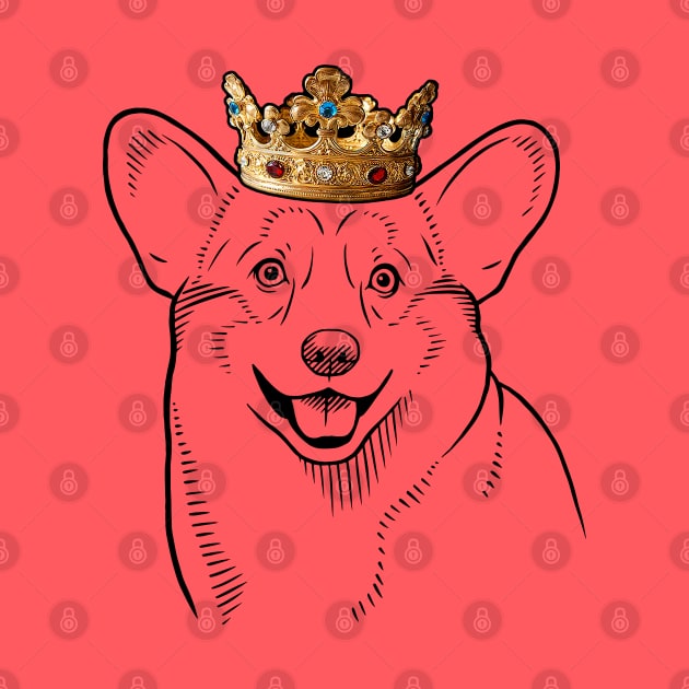 Pembroke Welsh Corgi Dog King Queen Wearing Crown by millersye