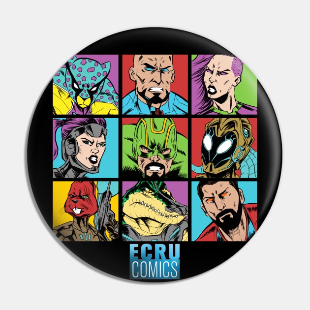 ECRUCOMICS FACES Pin by carrillo_art_studios