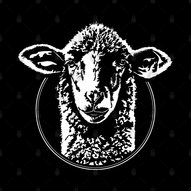 Funny Sheep Portrait Animal Lamb Herder by wilsigns