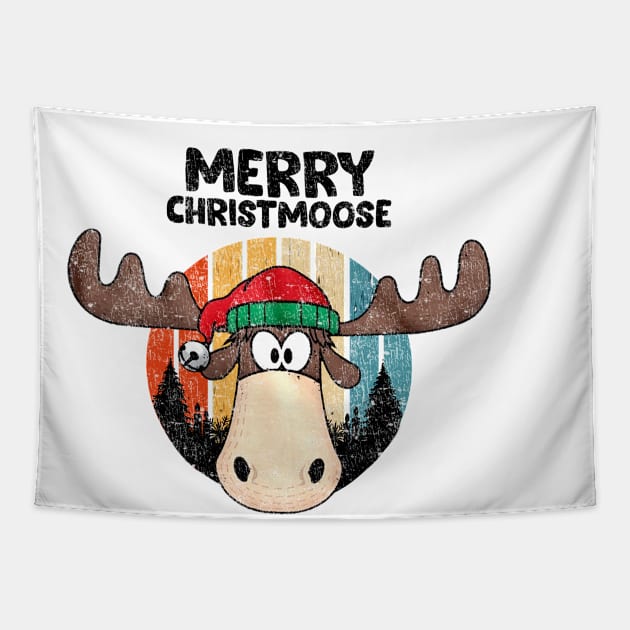 moose Christmas Vacation Tapestry by Anksha Black Anime