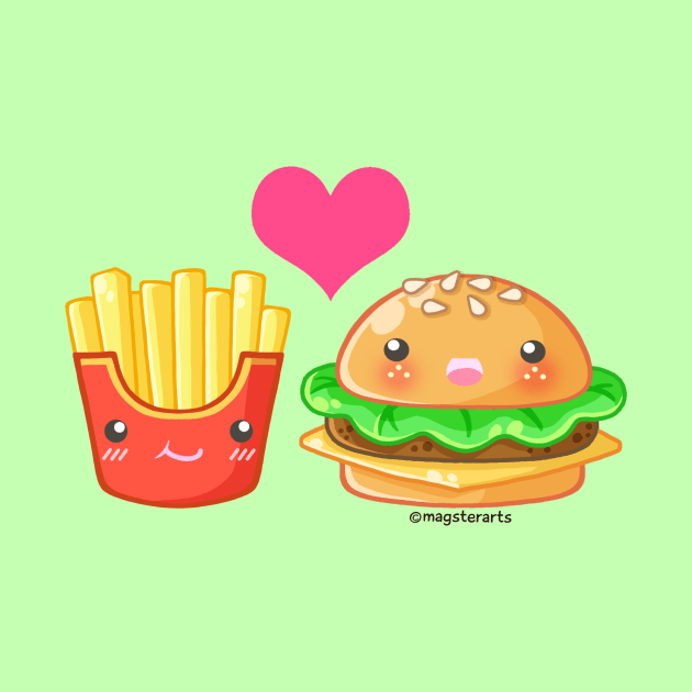 BFF Hamburger & Fries by magsterarts