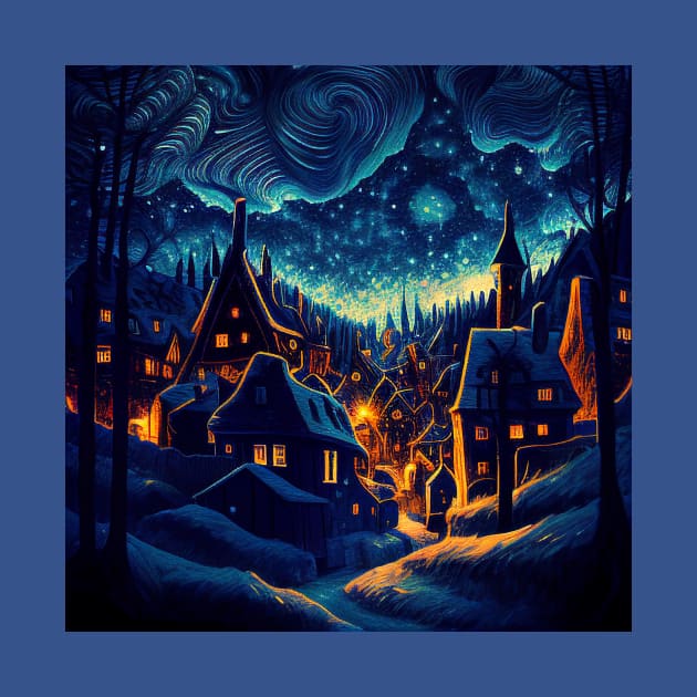 Starry Night Over Hogsmeade Village by Grassroots Green