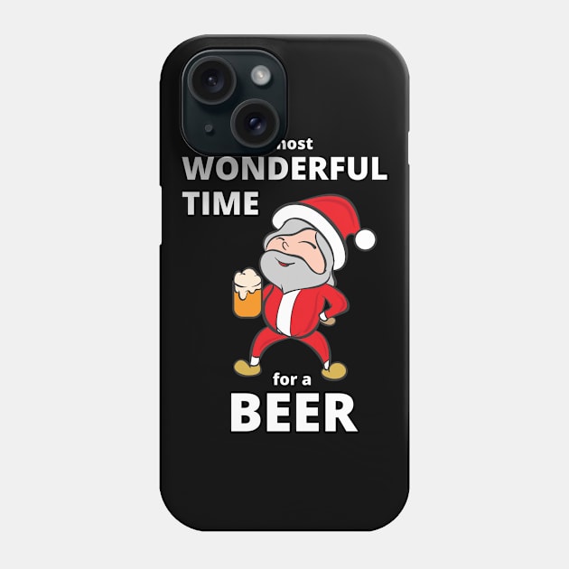 It's the most wonderful time for a beer Funny Christmas Santa Phone Case by JustCreativity