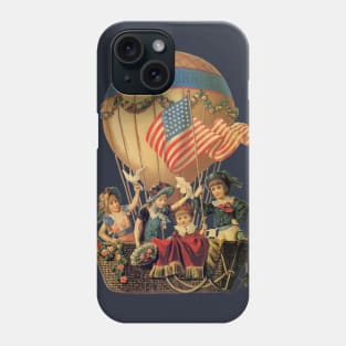 Vintage Hot Air Balloon with Children, Safe Journey Phone Case