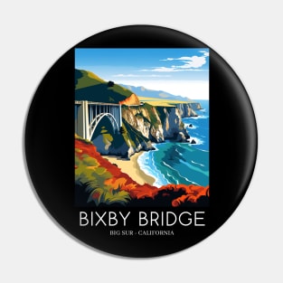 A Pop Art Travel Print of Bixby Bridge in Big Sur - California - US Pin