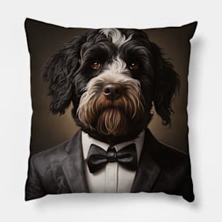 Portuguese Water Dog in Suit Pillow