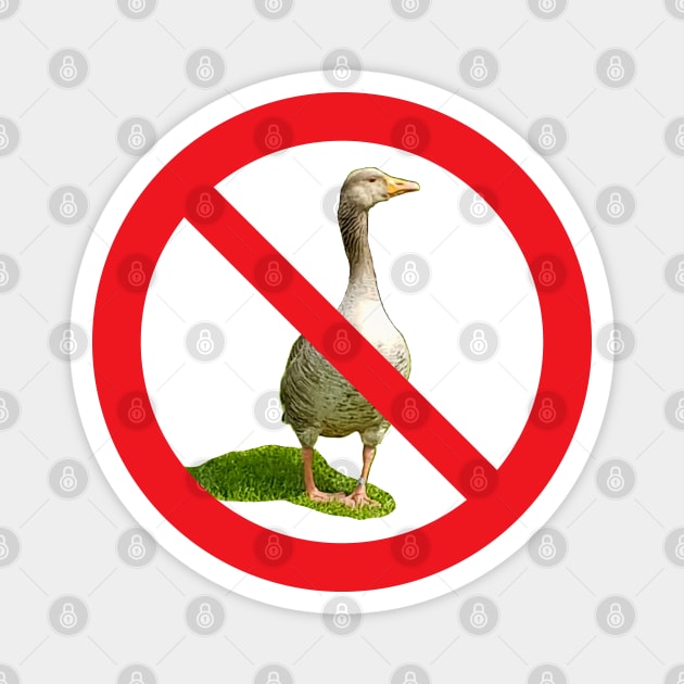 Prohibited Goose Sign Magnet by ellenhenryart