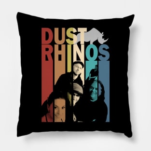 Dust Rhinos Retro Band Shirt Pillow