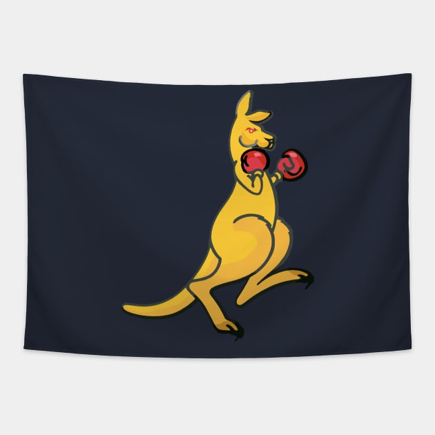 Boxing Kangaroo Australia Tapestry by Midcenturydave