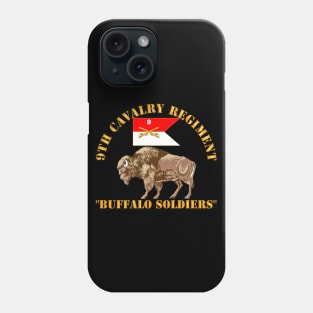 9th Cavalry Regiment - Buffalor Soldiers w 9th Cav Guidon Phone Case