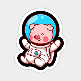 Cute Pig Astronaut Floating Cartoon Magnet