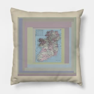 Ireland, antique map colorized and matted Pillow