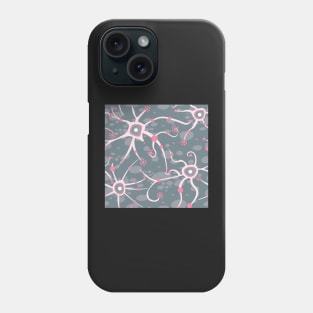 neural network - pattern silver gray and rosé Phone Case