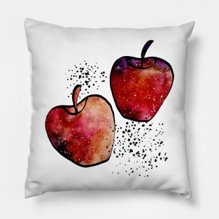 Watercolor Galaxy, Apples, Blobs Pillow