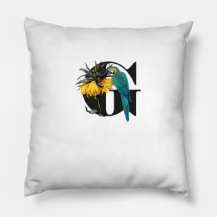 Botanical Alphabet G Pillow