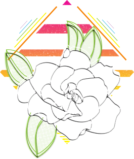 Retrowave Neon Gardenia Flower Magnet