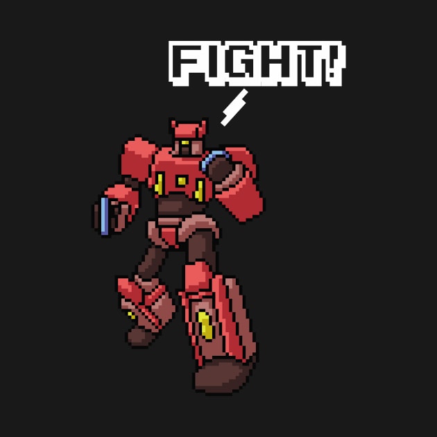 Pixel Art Anime Robot by Foxxy Merch