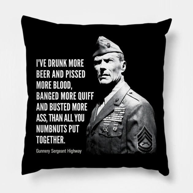 Mod.1 Heartbreak Ridge Gunnery Sergeant Pillow by parashop