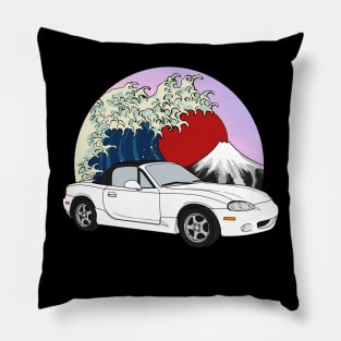 White NB Roadster Black Soft Top Pillow