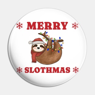 Merry Slothmas Christmas Lights Pin