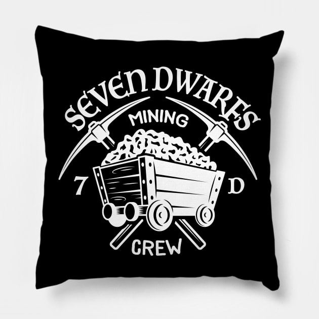 Seven Dwarfs Mining Crew - Dark Pillow by TheDIS