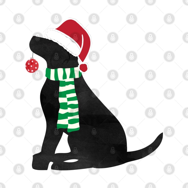 Christmas Black Lab Holiday Dog by EMR_Designs