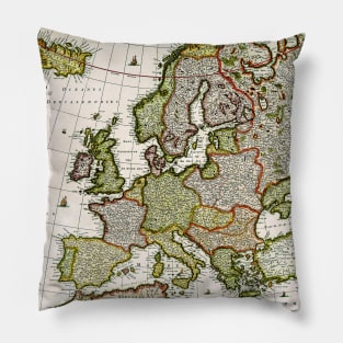 Nicolas Visscher - Europe Map 1660 - Ancient Worlds Pillow