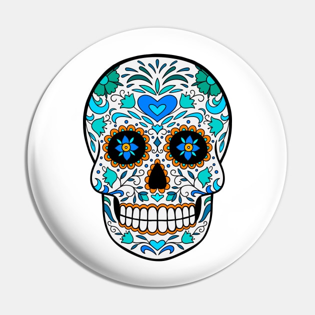 Sugar Skull Art Pin by InshynaArt