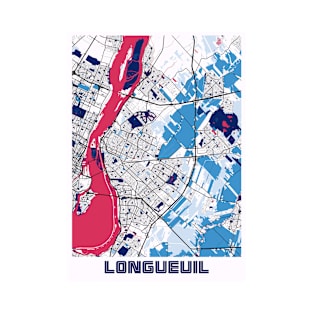 Longueuil - Canada MilkTea City Map T-Shirt