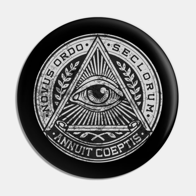 Vintage New World Order Symbol Pin by Scar