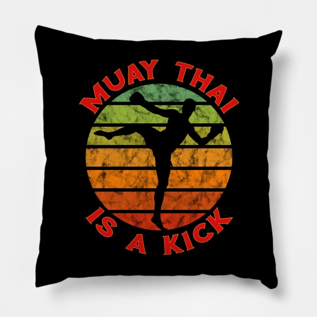 Muay Thai Kickboxing Boxer Thailand Pillow by VintCam