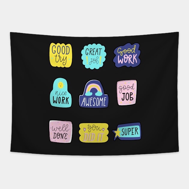 Confetti Positive Sayings Sticker pack Tapestry by Goods-by-Jojo