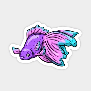 Tropical Fish Cartoon Illustration Goldfish Design Magnet